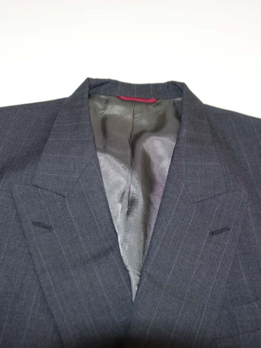 Jos. A. Bank Men's Pinstripe Double Breasted Suit Size 42 Long 34 x 32 100% Wool - Picture 8 of 14